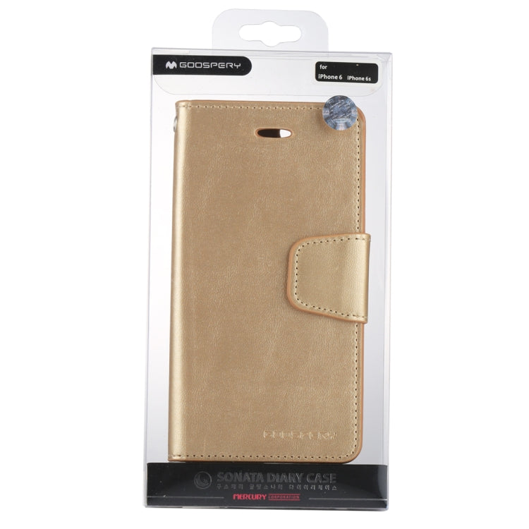 GOOSPERY SONATA DIARY Series for iPhone 6 & 6s Horizontal Flip Leather Case with Holder & Card Slots & Wallet