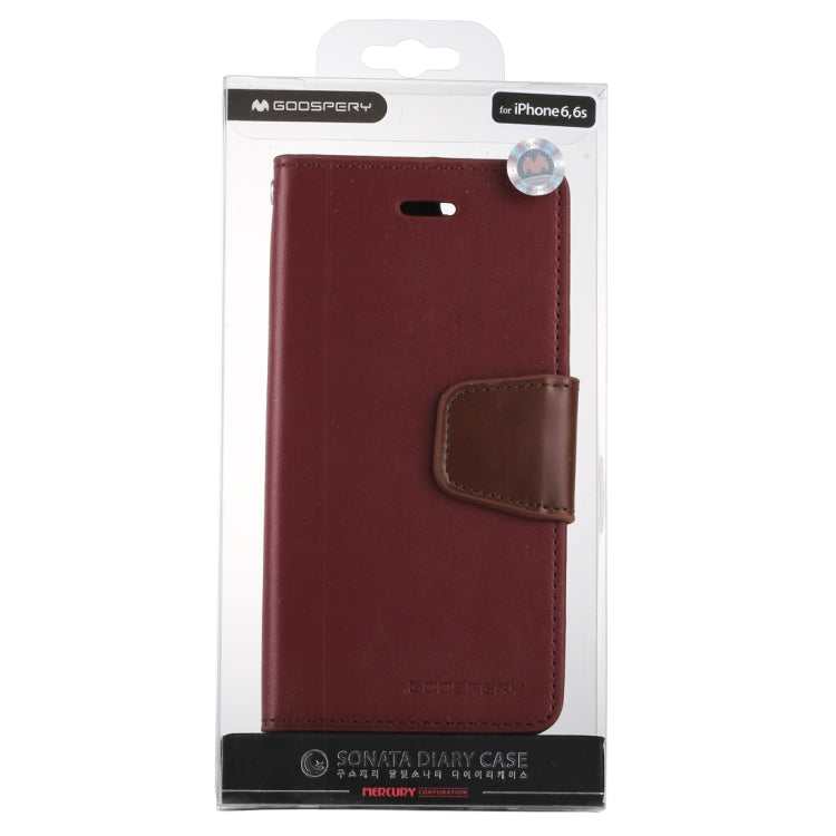 GOOSPERY SONATA DIARY Series for iPhone 6 & 6s Horizontal Flip Leather Case with Holder & Card Slots & Wallet