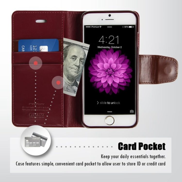 GOOSPERY SONATA DIARY Series for iPhone 6 & 6s Horizontal Flip Leather Case with Holder & Card Slots & Wallet