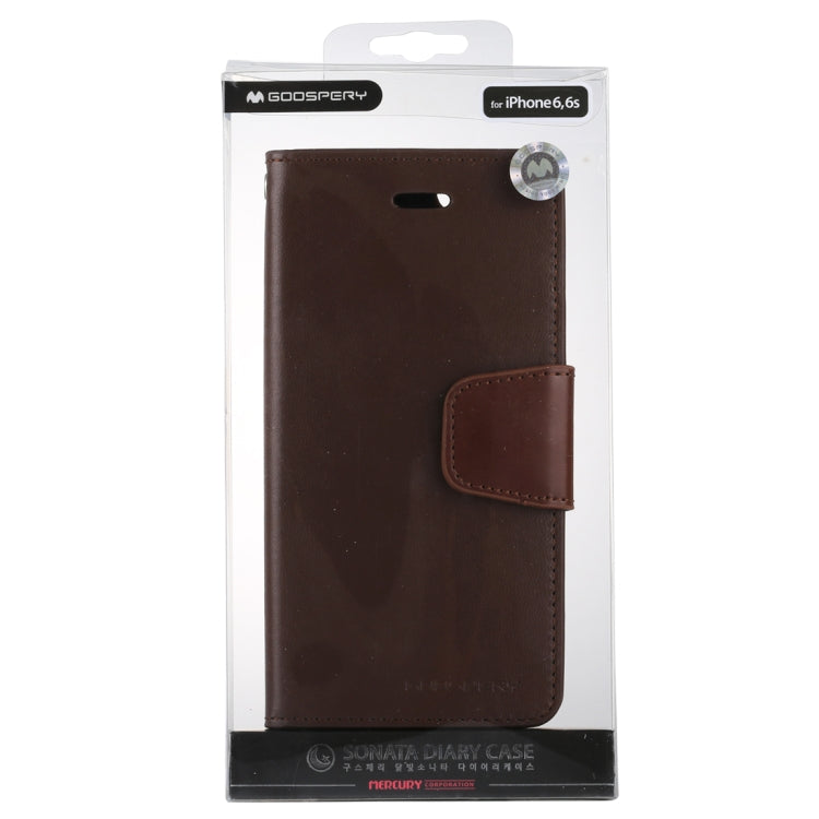GOOSPERY SONATA DIARY Series for iPhone 6 & 6s Horizontal Flip Leather Case with Holder & Card Slots & Wallet