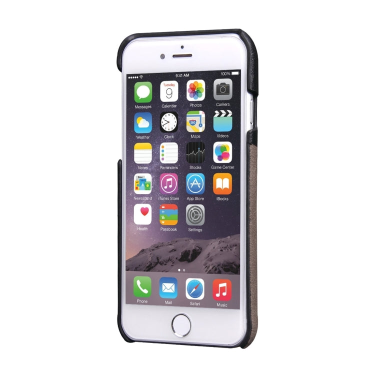 For iPhone 6 & 6s Genuine Cowhide Leather Color Matching Back Cover Case with Card Slot