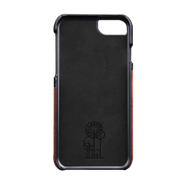 For iPhone 6 & 6s Genuine Cowhide Leather Color Matching Back Cover Case with Card Slot