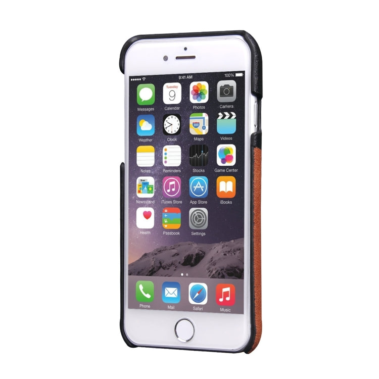 For iPhone 6 & 6s Genuine Cowhide Leather Color Matching Back Cover Case with Card Slot