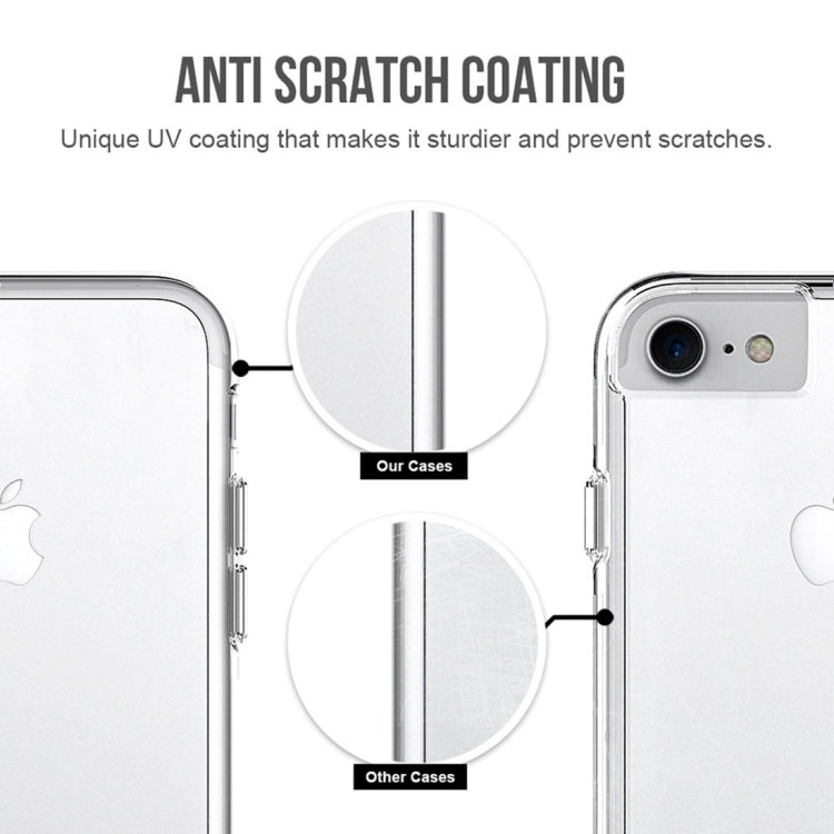 For iPhone 6 & 6s PC + TPU Chrome Plated Press Button Transparent Protective Back Cover Case