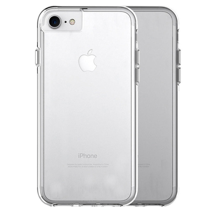 For iPhone 6 & 6s PC + TPU Chrome Plated Press Button Transparent Protective Back Cover Case