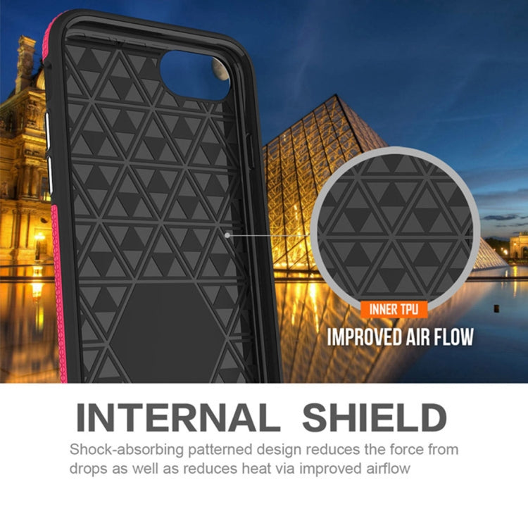 For iPhone 6 & 6s PC + TPU Chrome Plated Press Button Anti-slip Protective Back Cover Case