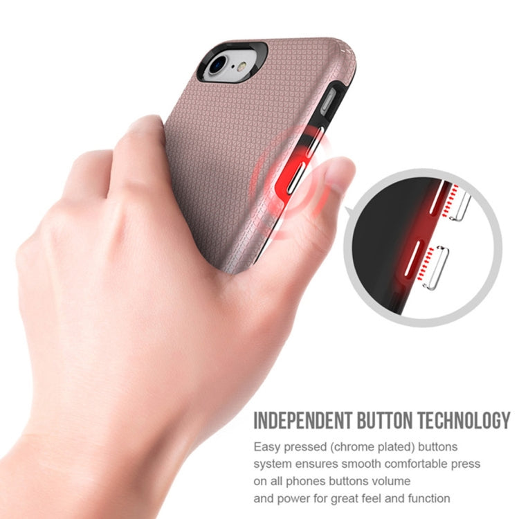 For iPhone 6 & 6s PC + TPU Chrome Plated Press Button Anti-slip Protective Back Cover Case
