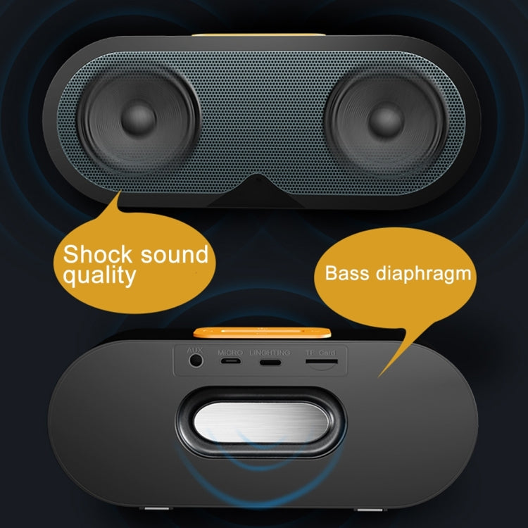 F1 Bluetooth 4.2 Stereo Speaker, Support Hands-free / AUX Audio / TF Card / FM (Grey)