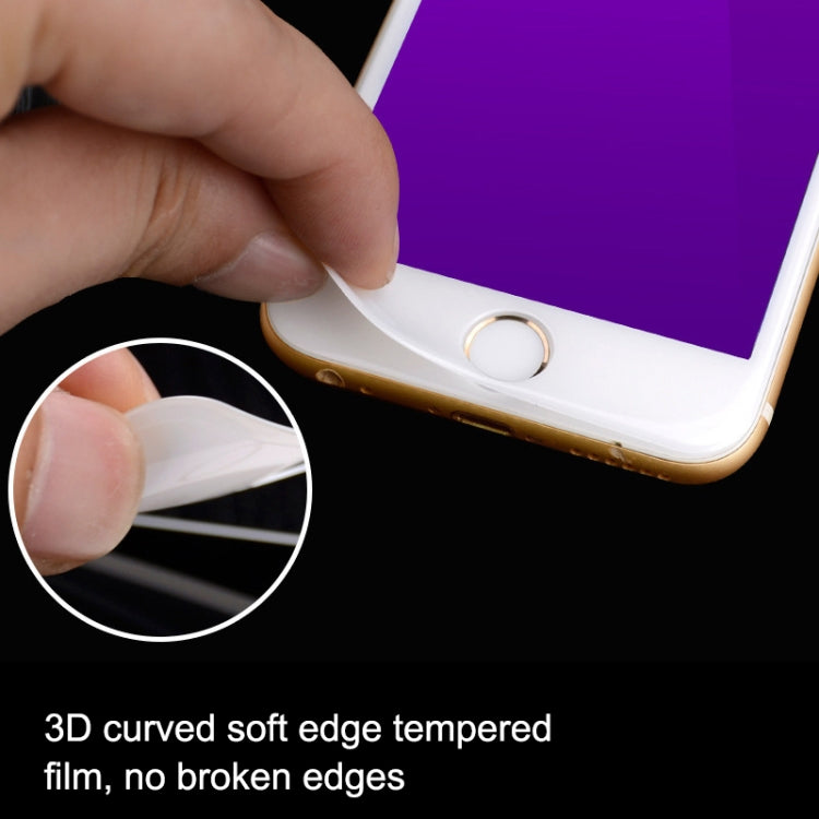 Ultra Thin 9H 3D Anti Blue-ray Full Screen Carbon Fiber Tempered Glass Film for  iPhone 6 & 6s