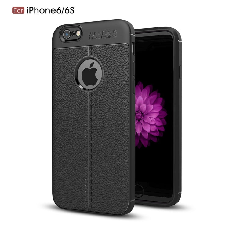For iPhone 6 & 6s Litchi Texture TPU Protective Back Cover Case