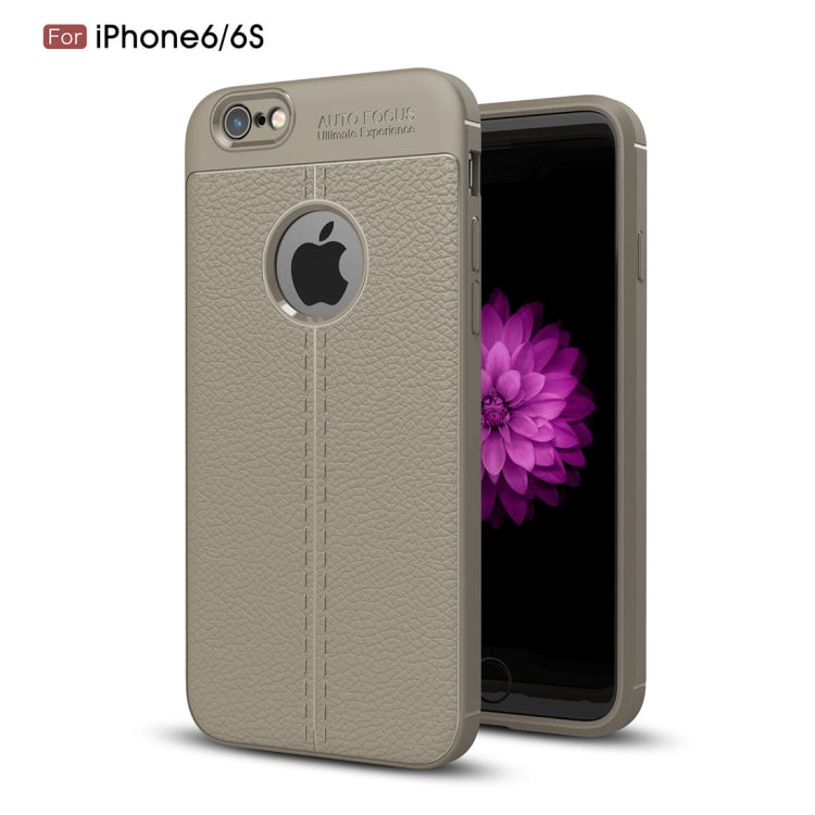 For iPhone 6 & 6s Litchi Texture TPU Protective Back Cover Case