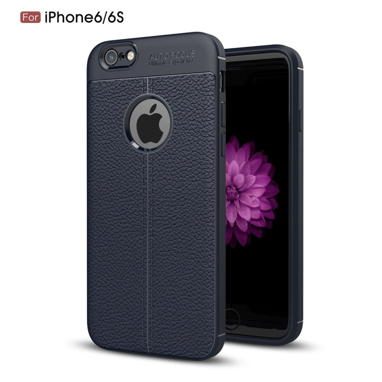 For iPhone 6 & 6s Litchi Texture TPU Protective Back Cover Case