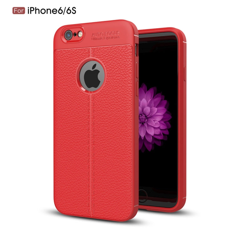 For iPhone 6 & 6s Litchi Texture TPU Protective Back Cover Case