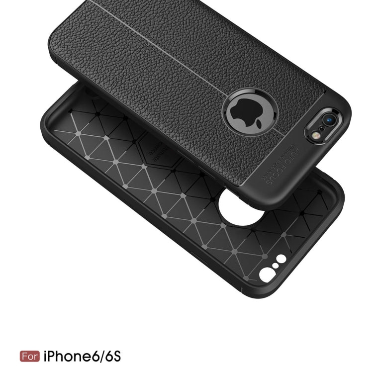 For iPhone 6 & 6s Litchi Texture TPU Protective Back Cover Case