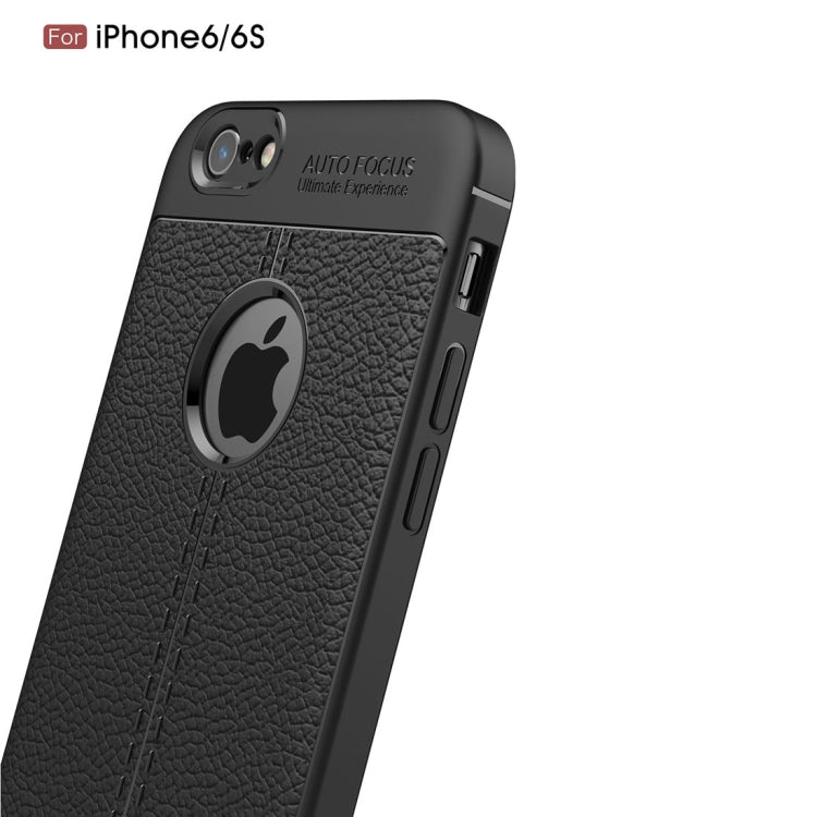For iPhone 6 & 6s Litchi Texture TPU Protective Back Cover Case