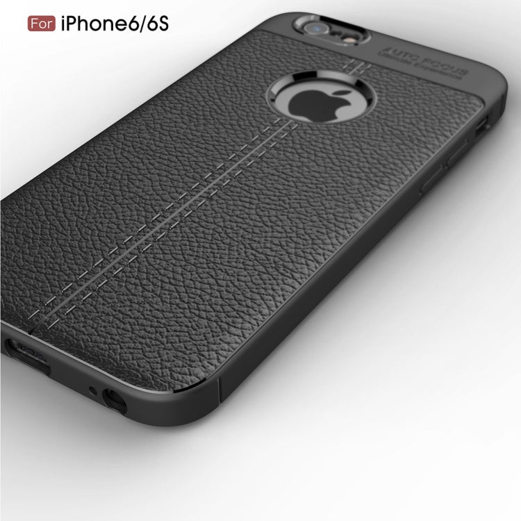 For iPhone 6 & 6s Litchi Texture TPU Protective Back Cover Case
