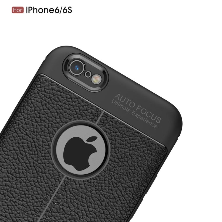 For iPhone 6 & 6s Litchi Texture TPU Protective Back Cover Case