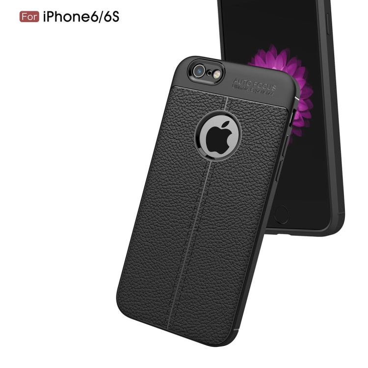 For iPhone 6 & 6s Litchi Texture TPU Protective Back Cover Case