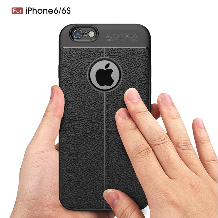 For iPhone 6 & 6s Litchi Texture TPU Protective Back Cover Case