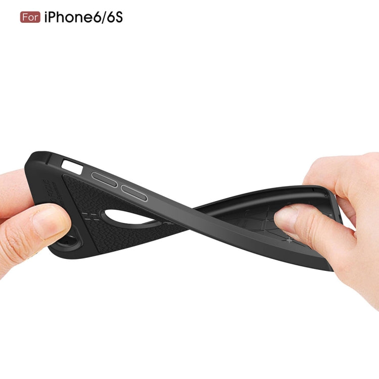 For iPhone 6 & 6s Litchi Texture TPU Protective Back Cover Case