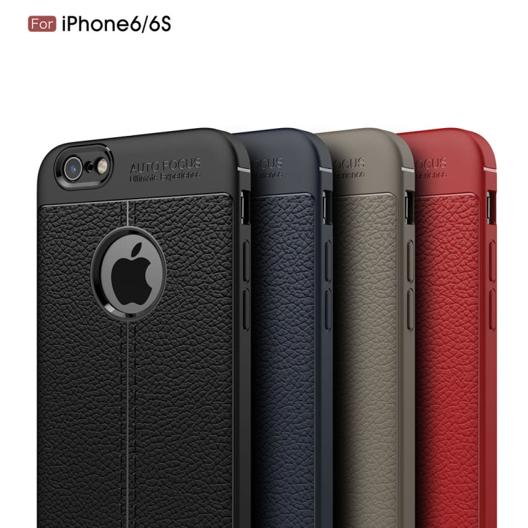 For iPhone 6 & 6s Litchi Texture TPU Protective Back Cover Case