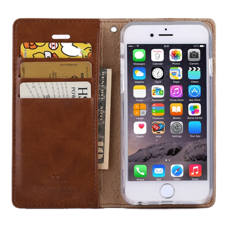 GOOSPERY BLUE MOON FLIP for iPhone 6 & 6s Crazy Horse Texture PU + TPU Horizontal Flip Leather Case with Holder & Card Slots & Wallet