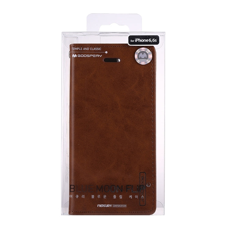 GOOSPERY BLUE MOON FLIP for iPhone 6 & 6s Crazy Horse Texture PU + TPU Horizontal Flip Leather Case with Holder & Card Slots & Wallet