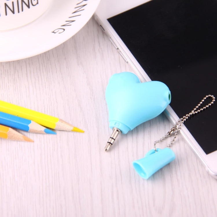 1 Male to 2 Females 3.5mm Jack Plug Multi-function Heart Shaped Earphone Audio Video Splitter Adapter with Key Chain for iPhone, iPad, iPod, Samsung, Xiaomi, HTC and Other 3.5 mm Audio Interface Electronic Digital Products