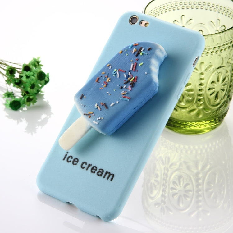 For iPhone 6 & 6s Ice Cream Pattern Squeeze Rebound Squishy Dropproof Protective Back Cover Case(Blue)