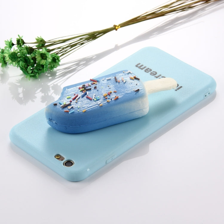 For iPhone 6 & 6s Ice Cream Pattern Squeeze Rebound Squishy Dropproof Protective Back Cover Case(Blue)
