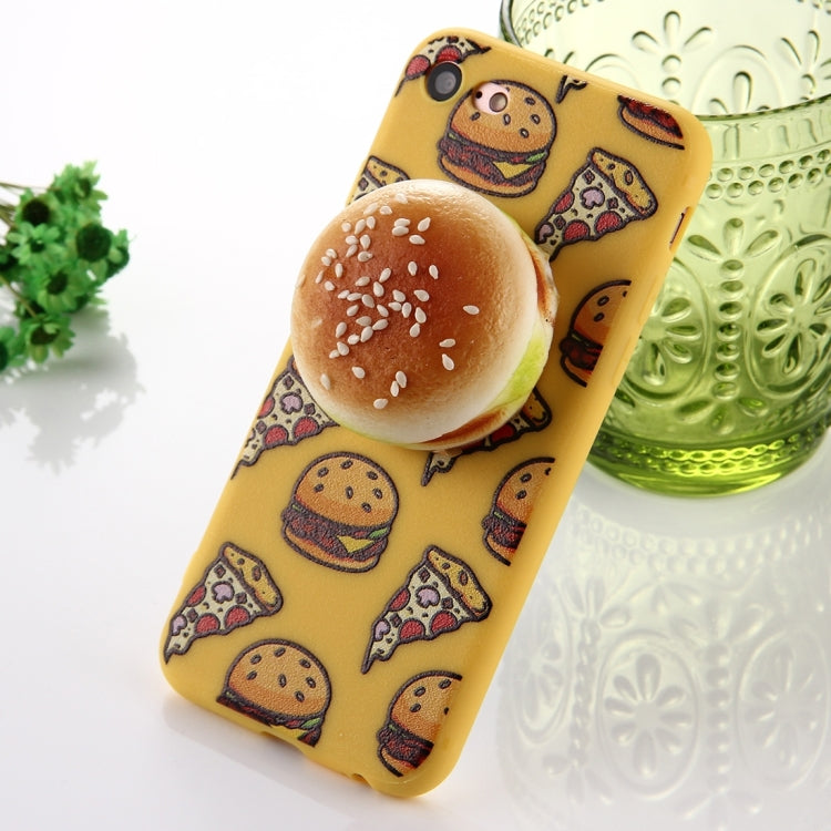 For iPhone 6 & 6s Sesame Burger Pattern Squeeze Rebound Squishy Dropproof Protective Back Cover Case(Yellow)