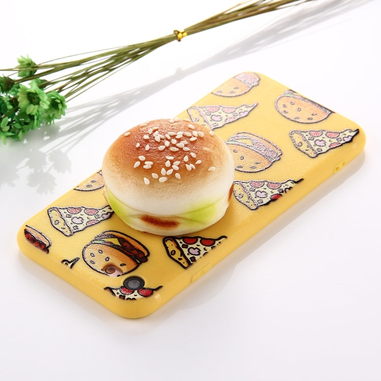 For iPhone 6 & 6s Sesame Burger Pattern Squeeze Rebound Squishy Dropproof Protective Back Cover Case(Yellow)