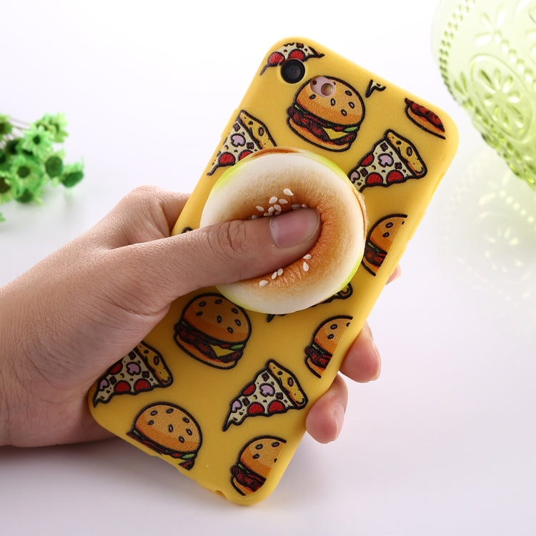 For iPhone 6 & 6s Sesame Burger Pattern Squeeze Rebound Squishy Dropproof Protective Back Cover Case(Yellow)