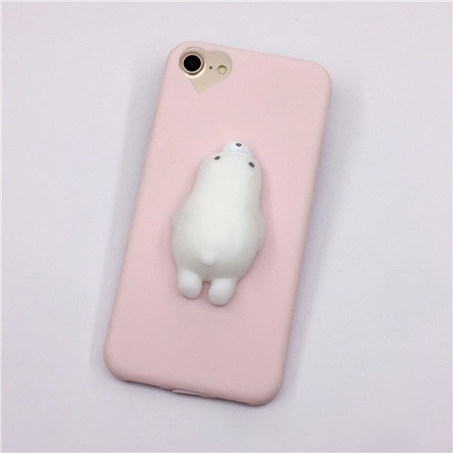 For iPhone 6 & 6s 3D Bear Pattern Squeeze Relief TPU Squishy Protective Back Cover Case