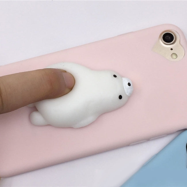 For iPhone 6 & 6s 3D Bear Pattern Squeeze Relief TPU Squishy Protective Back Cover Case