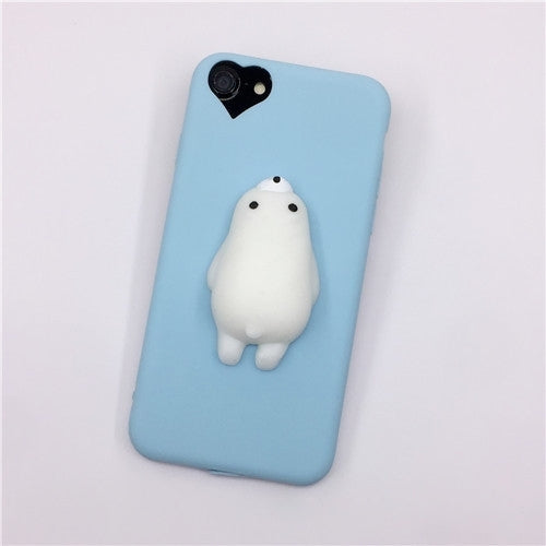 For iPhone 6 & 6s 3D Bear Pattern Squeeze Relief TPU Squishy Protective Back Cover Case