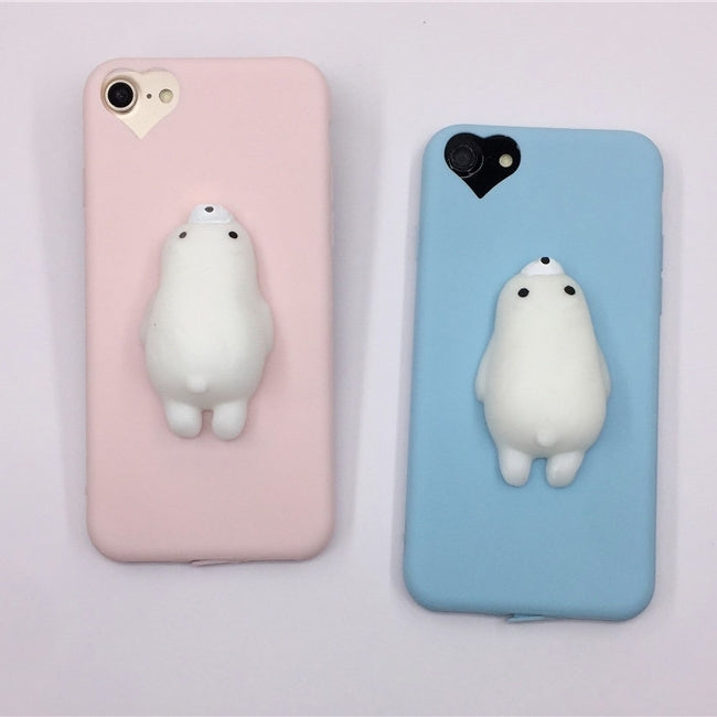 For iPhone 6 & 6s 3D Bear Pattern Squeeze Relief TPU Squishy Protective Back Cover Case