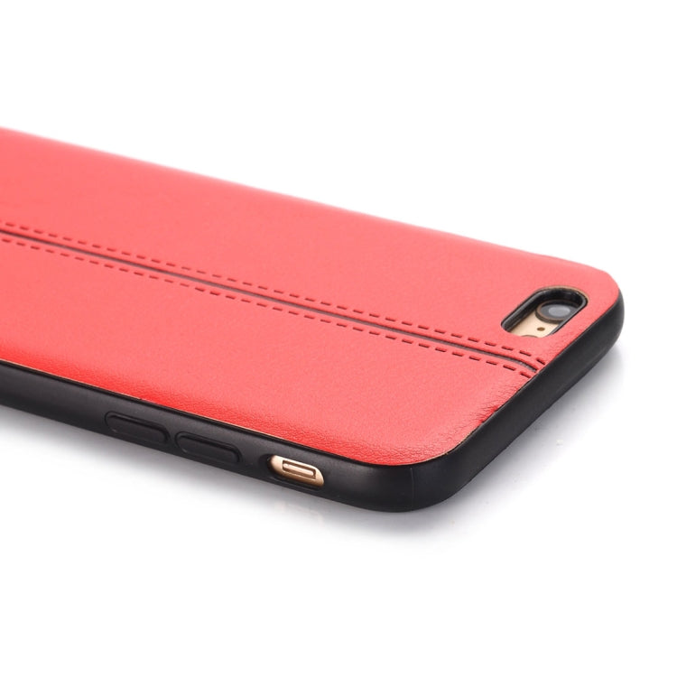 For iPhone 6 & 6s Plain Weave Texture Leather Surface Protective Back Cover Case