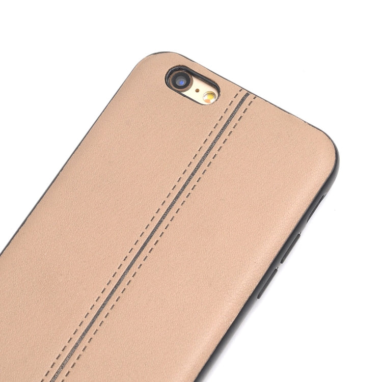 For iPhone 6 & 6s Plain Weave Texture Leather Surface Protective Back Cover Case