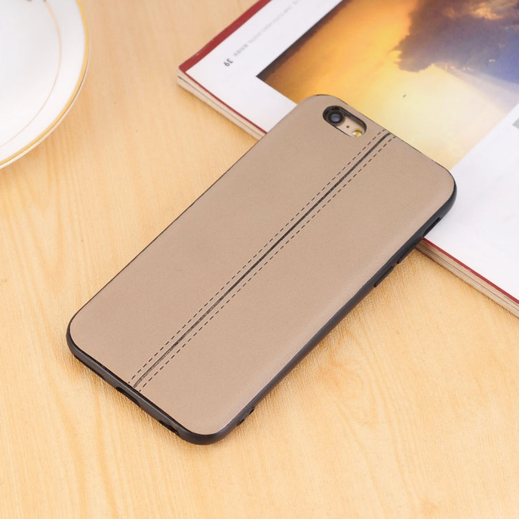 For iPhone 6 & 6s Plain Weave Texture Leather Surface Protective Back Cover Case