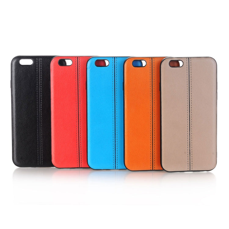 For iPhone 6 & 6s Plain Weave Texture Leather Surface Protective Back Cover Case