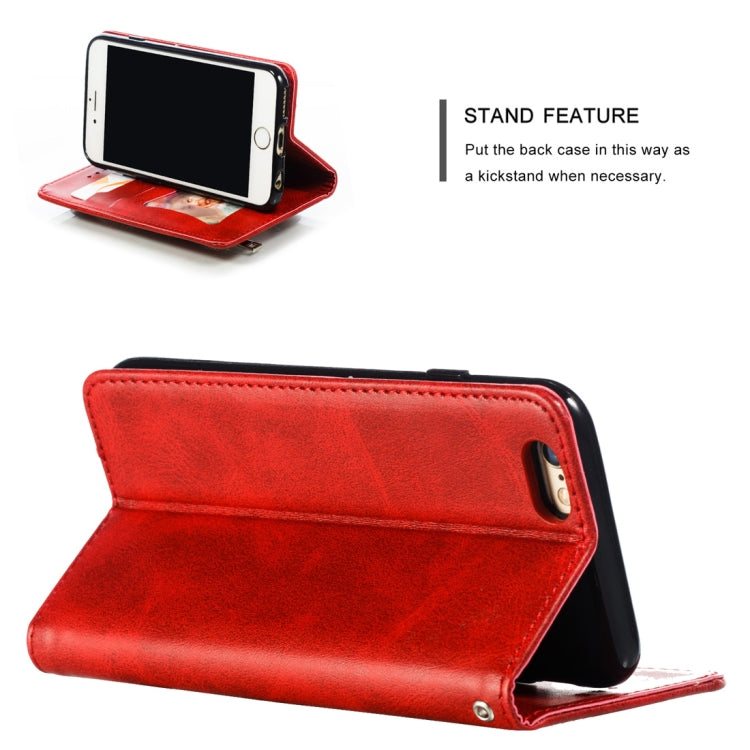 Calf Texture Zipper Magnetic Horizontal Flip Leather Case for iPhone 6s / 6, with Wallet & Holder & Card Slots