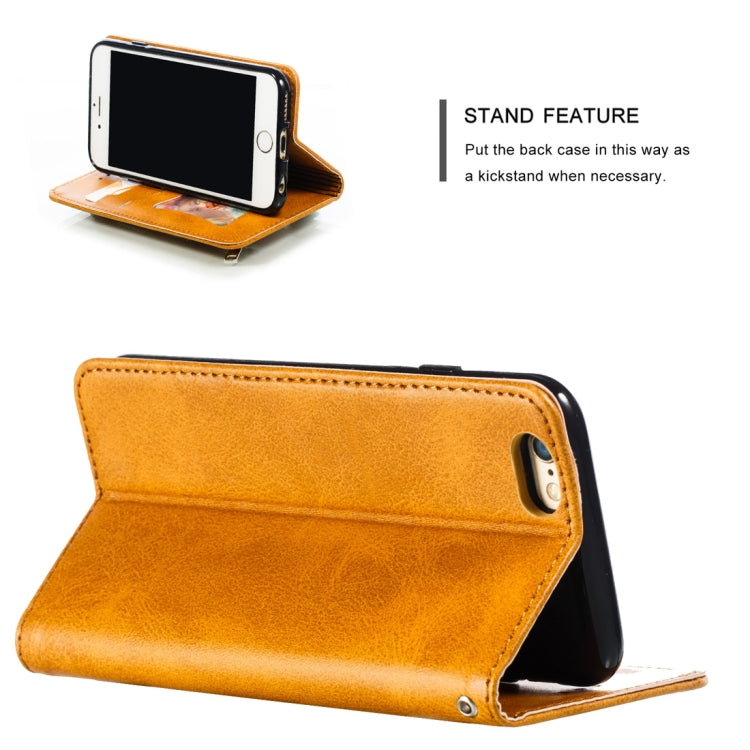 Calf Texture Zipper Magnetic Horizontal Flip Leather Case for iPhone 6s / 6, with Wallet & Holder & Card Slots