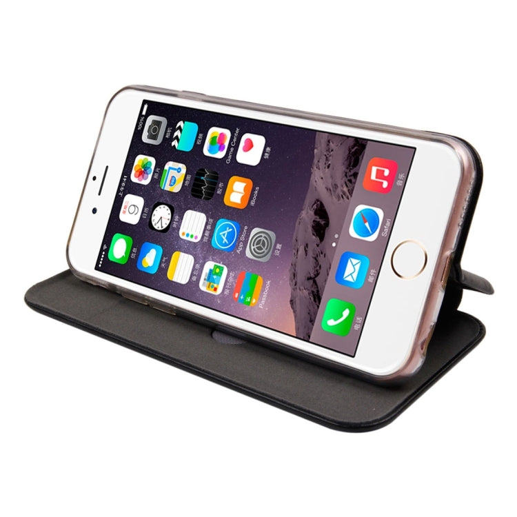 For iPhone 6 Magnetic Suction Style Horizontal Flip Leather Case with Holder & Card Slots