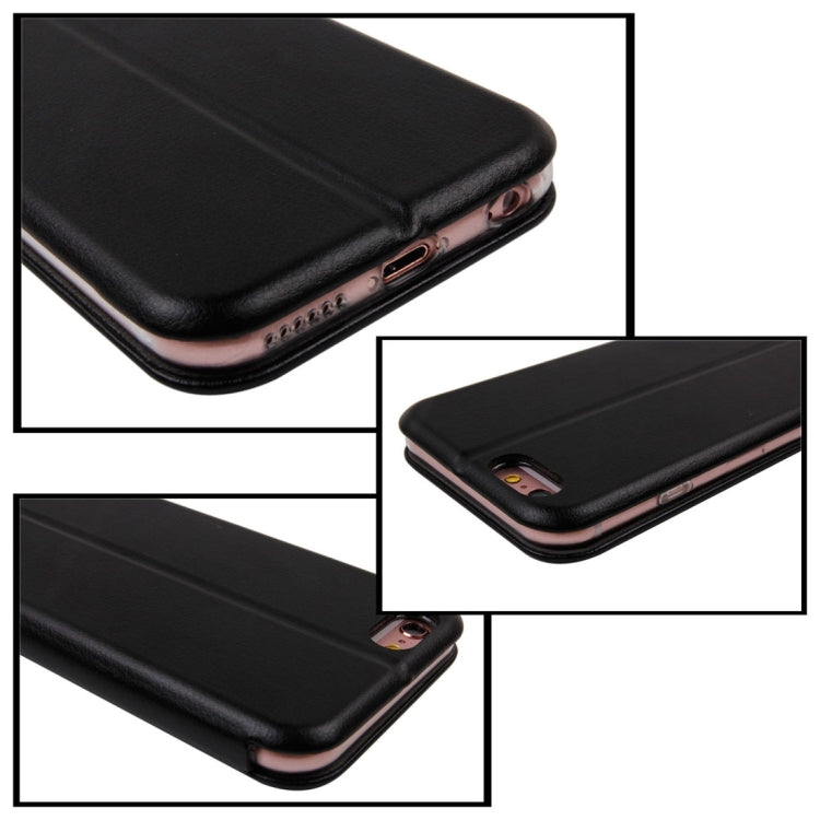 For iPhone 6 Magnetic Suction Style Horizontal Flip Leather Case with Holder & Card Slots