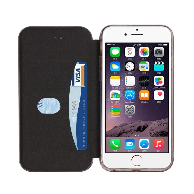 For iPhone 6 Magnetic Suction Style Horizontal Flip Leather Case with Holder & Card Slots
