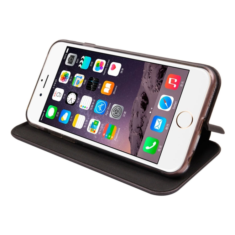 For iPhone 6 Magnetic Suction Style Horizontal Flip Leather Case with Holder & Card Slots