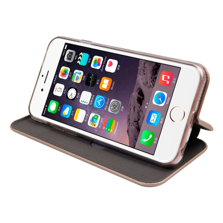 For iPhone 6 Magnetic Suction Style Horizontal Flip Leather Case with Holder & Card Slots