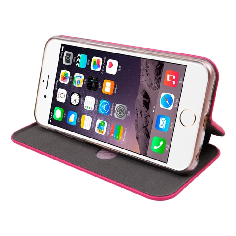 For iPhone 6 Magnetic Suction Style Horizontal Flip Leather Case with Holder & Card Slots