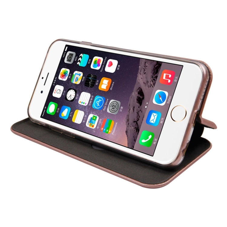 For iPhone 6 Magnetic Suction Style Horizontal Flip Leather Case with Holder & Card Slots